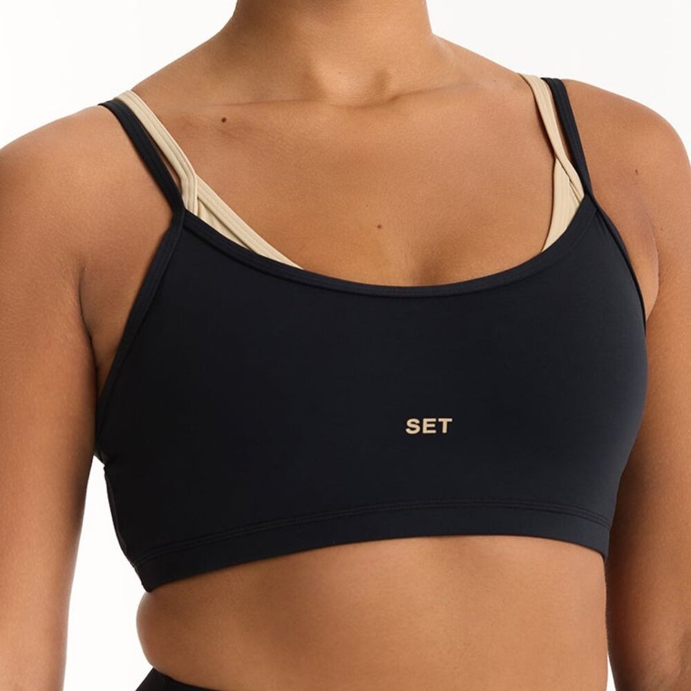 SET Active AIRLUXE BREATHE LAYERED MOVE BRA - MARLIN Size S